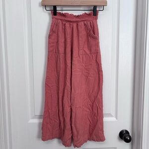 Dusty Rose Linen Wide Leg Pants | Art Class Size M (7/8)
